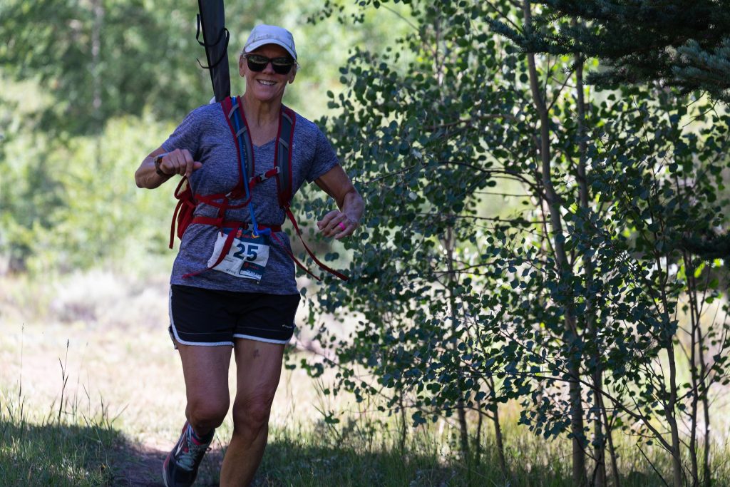 Middle Creek Flyathlon 2018 - Susan Arrington running